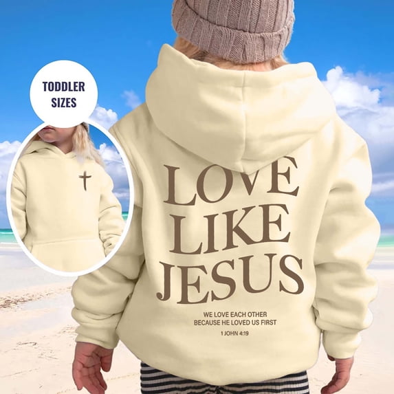 EliteGoogv Girls Hoodies Religious Graphic Back Print Hoodies For Girls With Front Pocket Drawstring Pullover Sweatshirt Casual Relaxed Fit Winter Outerwear Tops Pink 11-12 Years