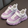 thumbnail image 1 of EliteGoogv Girls Sneakers PU Upper Lace Up Hook Loop Closure Flat Sole Shoes for Kids School Running Walking Footwear US:13/7-8 Years, 1 of 9