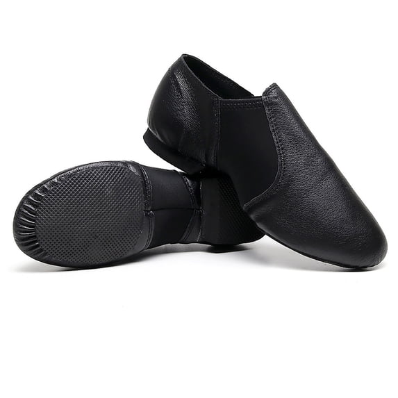 EliteGoogv Kids Jazz Dance Shoes Slip On Soft Sole Trainers For Boys Girls Dance Studio Footwear Black US:3.5