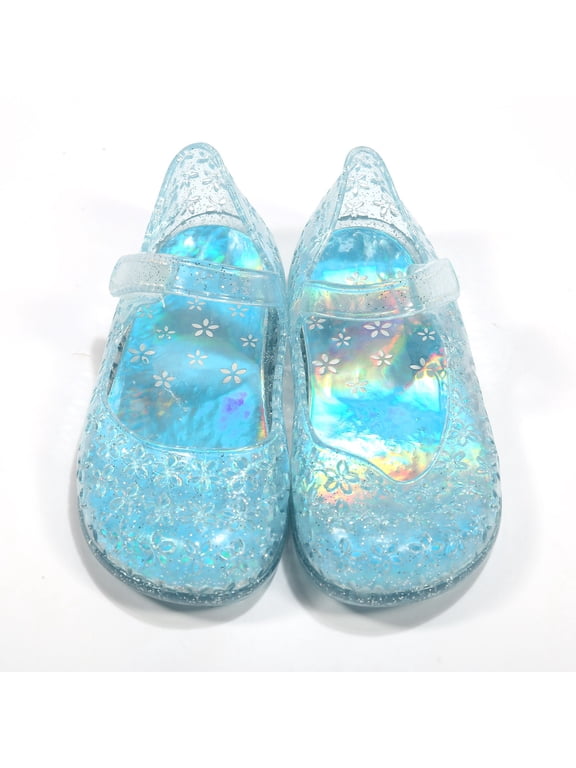 Kids Jelly Sandals Mary Jane Princess Shoes For Girls Toddler Summer Casual Flat Footwear Blue US:10.5