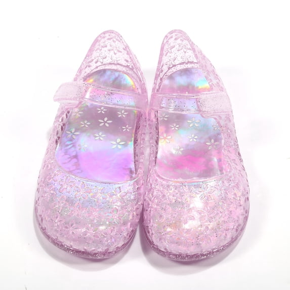 EliteGoogv Kids Jelly Sandals Mary Jane Princess Shoes For Girls Toddler Summer Casual Flat Footwear Red US:10