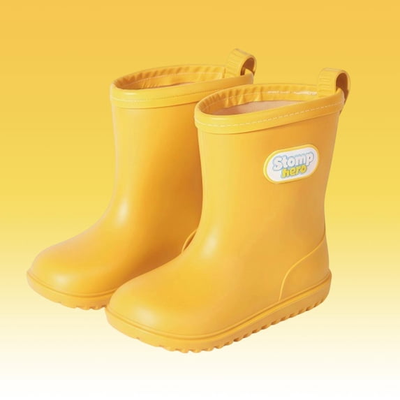 EliteGoogv Kids Rain Boots Mid Calf Waterproof On Hiking Camping Boots Rain Boots For Kids Non Rubber Sole Cushioned Flexible Outdoor Wading Footwear US:2/10-10.5 Years