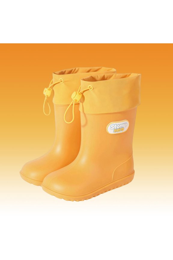 Kids Rain Boots Mid Calf Waterproof On Hiking Camping Boots Rain Boots For Kids Non Rubber Sole Cushioned Flexible Outdoor Wading Footwear US:7/18-24 Months