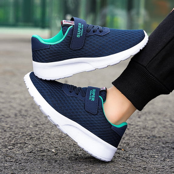 EliteGoogv Kids Sneakers Slip On Athletic Running Shoes For Kids Non Slip Rubber Sole Durable Sport Walking Footwear US:7.5/