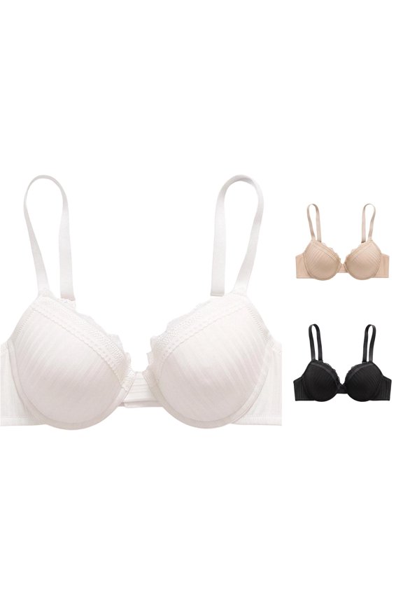 Lace Bras For Women Underwire T Back French Style Womens Lace Bras Breathable Supportive Everyday Wear French Style Bras White 75C