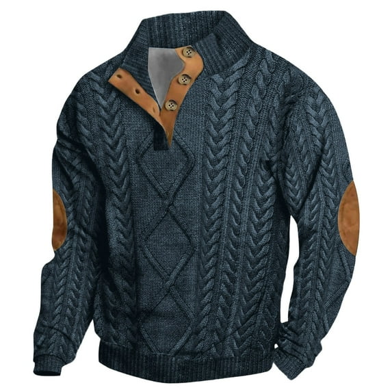 EliteGoogv Men Crewneck Sweatshirt Sweatshirts Loose Fit Sportswear Activewear Comfortable Casual Streetwear Top Navy XXL