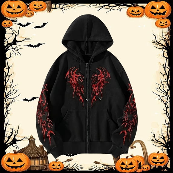 EliteGoogv Men Hoodies Zip Up Sweatshirt For Men Mens Hoodies Graphic Print Full Zip Hooded Sweatshirt For Men Casual Long Sleeve Spring Autumn Streetwear Top