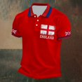thumbnail image 1 of EliteGoogv Men Polo Shirt UK Flag Print Button Down Short Sleeve Casual Top For Men Festive Celebration Shirt Red 3XL, 1 of 7