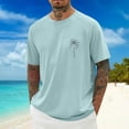 thumbnail image 1 of EliteGoogv Men T Shirt Coconut Tree Raglan Sleeve Round Neck Casual Sport Tee For Men Summer Breathable Comfort Top Mint Green S, 1 of 9