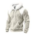 thumbnail image 1 of EliteGoogv Men's Color Block Hoodie Collar Pullover Sweatshirt Drawstring Kangaroo Pocket Long Sleeve Cozy Loose Fit Winter Top,XXXXXL, 1 of 7