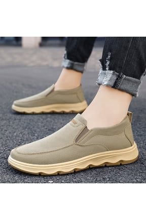 Mens Canvas Espadrilles Canvas Upper Round Toe Slip On Flat Sole Casual Shoes for Men Non Slip Rubber Sole Summer Footwear US :8