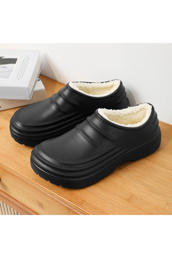 Mens Clogs Lined Work Shoes For Men Non Chef Slippers Oil Resistant Garden Clogs Water Repellent On Mules Wide Width Shoes US: 12 Black