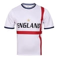 thumbnail image 1 of EliteGoogv Mens England Soccer Jersey Style T Shirt Cup Short Sleeve Football Fan Shirt For International Supporters Summer Casual Top White S, 1 of 2