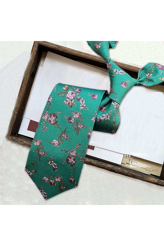 Mens Geometric Diamond Print Necktie Abstract Pattern Silk Like Tie For Formal Business Party Prom Wedding And Daily Wear,Green,One Size