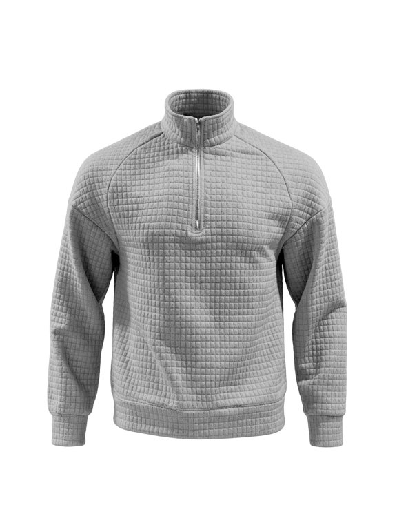 Mens Half Zip Sweatshirt Long Sleeve Everyday Pullover Classic solid Top,M