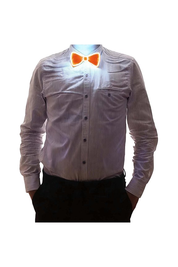 Mens LED Light Up Bow Tie Pre Tied Glowing EL Wire Bowknot For Carnival Party Rave Festival Halloween Christmas Birthday Wedding Prom,Orange,One Size