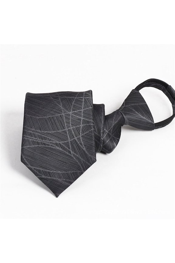 Mens Pre Tied Business Neckties Assorted Solid And Striped Pattern Elastic Strap Tie For Formal Office Wedding And Daily Wear,AJ,One Size
