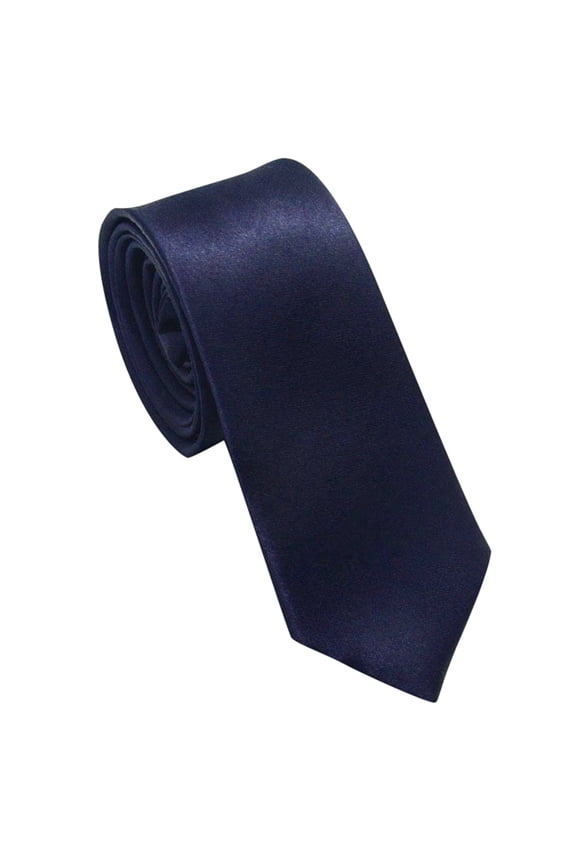 Mens Solid Color Satin Necktie Classic Plain Smooth Silk Like Tie For Formal Business Office Wedding Party Groom Prom And Daily Wear,Navy,M