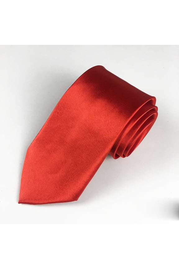 Mens Solid Color Satin Necktie Classic Plain Smooth Silk Like Tie For Formal Business Office Wedding Party Groom Prom And Daily Wear,Red,One Size