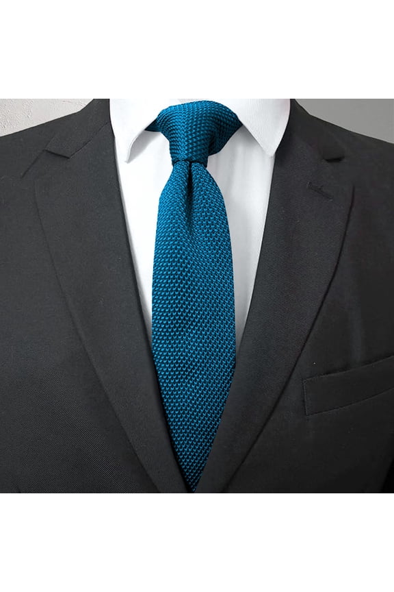 Mens Solid Knit Necktie Textured Woven Narrow Tie For Formal Business Office Wedding Groom Prom And Daily Casual Wear,Light Blue,One Size