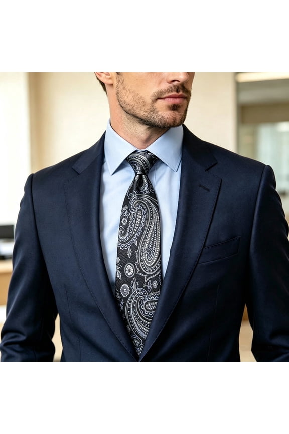 Mens Ties Elegant Patterned Formal Dress Ties For Men Business Neckties Classic Woven Suit Tie Grey