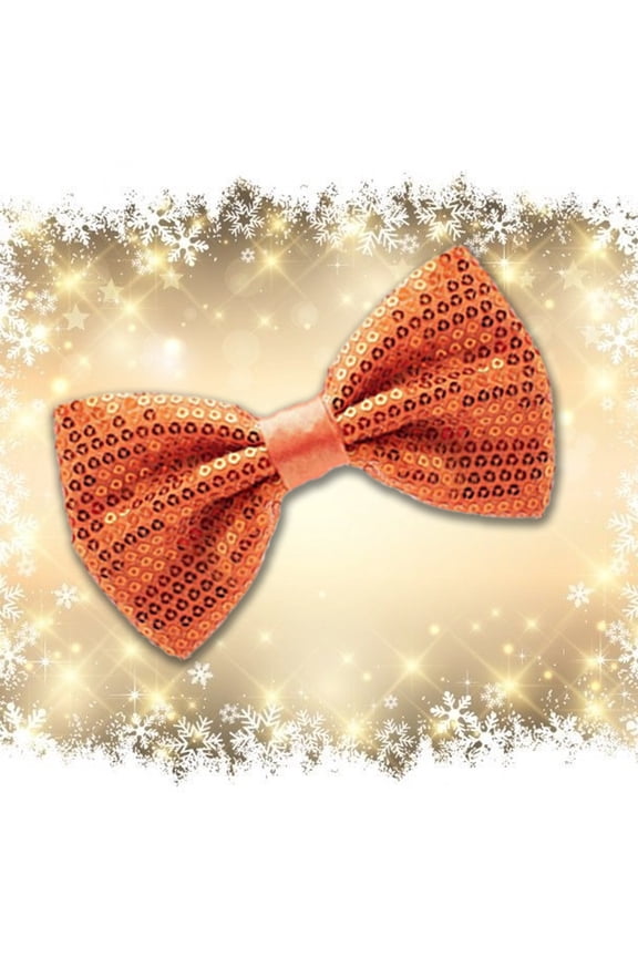 Mens Womens Pre Tied Sequins Bow Tie Set Shiny Glitter Bowknot For Formal Business Wedding Party Prom Banquet And Daily Wear,Orange,One Size
