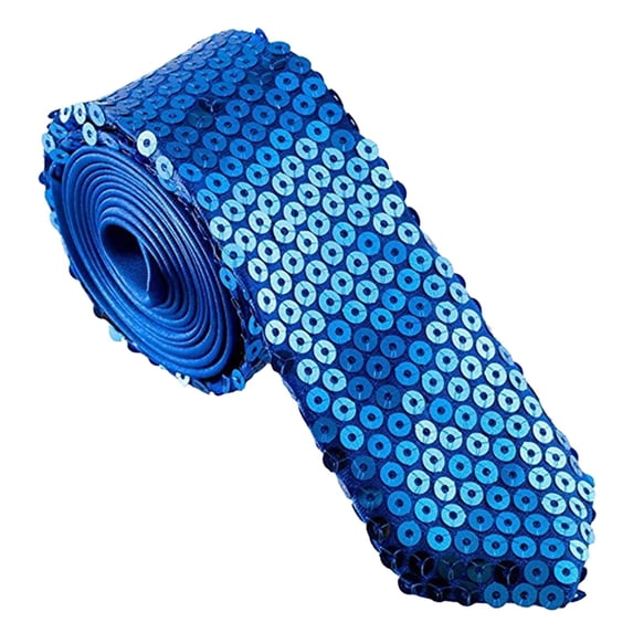 EliteGoogv Mens Womens Sequins Glitter Necktie Patchwork Pattern Tie For Formal Business Wedding Party Prom Banquet And Daily Wear,Blue,One Size