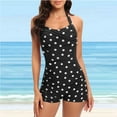 thumbnail image 1 of EliteGoogv One Piece Swimsuit For Women Suspender Backless Conservative Plus Size Bathing Suit Summer Beach Vacation Swimwear D, 1 of 5