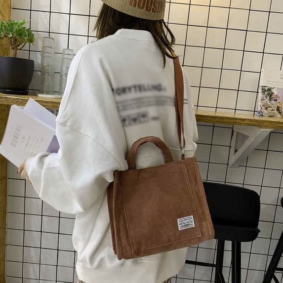 EliteGoogv Shoulder Bags For Women Lightweight Square Design Womens Shoulder Bags Portable Compact Daily Crossbody Bags Versatile Casual Tote Handbags Brown