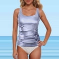 thumbnail image 1 of EliteGoogv Swimsuit Top For Women Back Stainless Steel Hooks Underwire Full Coverage Push Up Bikini Top Summer Beach Pool Swimwear Blue, 1 of 4