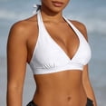 thumbnail image 1 of EliteGoogv Swimsuit Top For Women Halter Neck Push Up Bikini Top Bathing Suit Summer Beach Pool Vacation Swimwear White, 1 of 8
