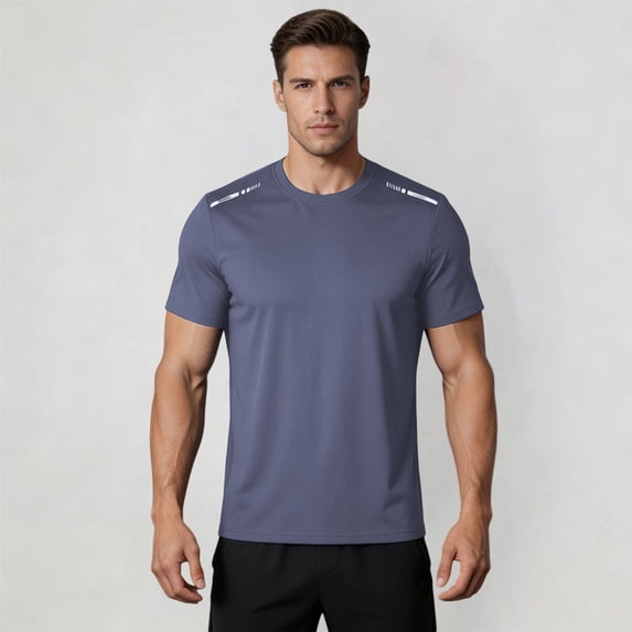 EliteGoogv T Shirts For Men Short Sleeve Crew Neck Athletic Men Tees Loose Fit Casual Everyday Men Tops Quick Dry Summer Men Workout Shirts Grey M