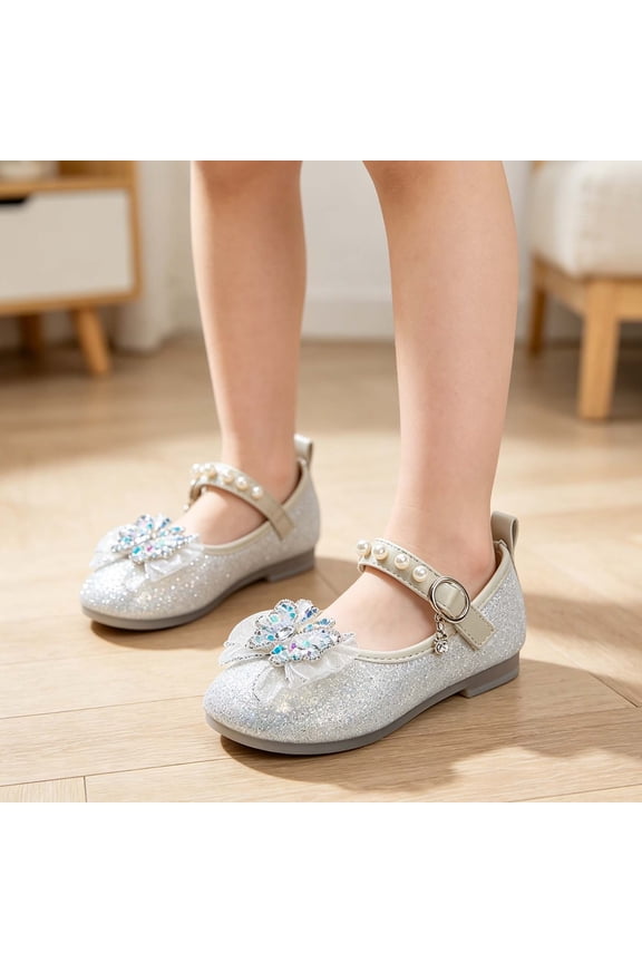 Toddlers Kids Sandals For Girls Girls Sandals With Bow Pearl Embellishment Performance Wedding Party Summer Footwear For Toddler,Beige,US:8.5/2Y-2.5Y