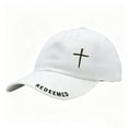 thumbnail image 1 of EliteGoogv Unisex Cross Baseball Cap Vintage Washed Adjustable Dad Hat Christian Hat for Men Women, 1 of 2