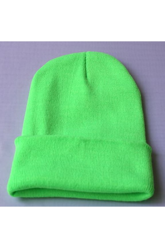 Unisex Cuffed Slouchy Knit Hat Winter Acrylic Warm Ski Cap Elastic Fit Headwear For Men Women Cold Weather Outdoor Daily Use