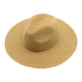 thumbnail image 1 of EliteGoogv Unisex Foldable Straw Panama Hat Wide Brim Breathable Summer Style Fedora Cap For Men Women Beach Vacation Casual Outdoor Sun Hat Fedora Headwear, 1 of 8