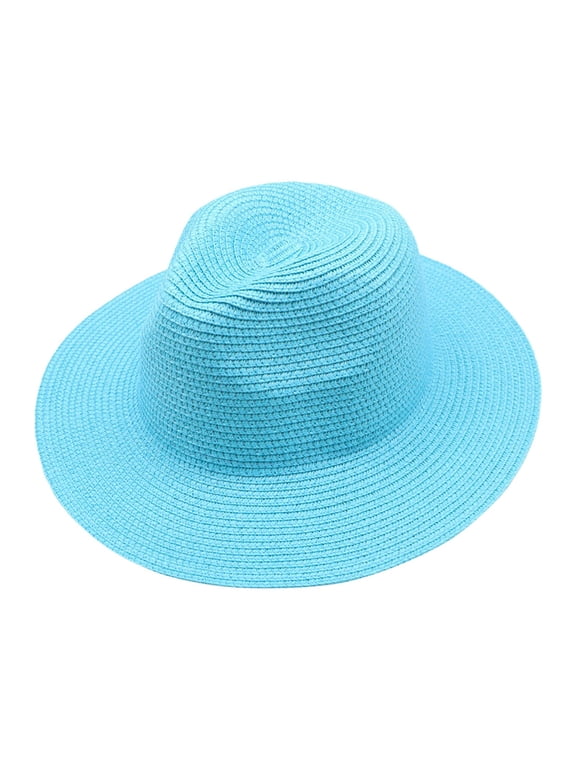 Unisex Foldable Straw Panama Hat Wide Brim Breathable Summer Style Fedora Cap For Men Women Beach Vacation Casual Outdoor Sun Hat Fedora Headwear
