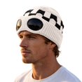 thumbnail image 1 of EliteGoogv Unisex Knit Beanie Lined Plaid Goggle Detail Skull Cap Winter Hat, 1 of 4