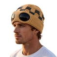 thumbnail image 1 of EliteGoogv Unisex Knit Beanie Lined Plaid Goggle Detail Skull Cap Winter Hat, 1 of 4