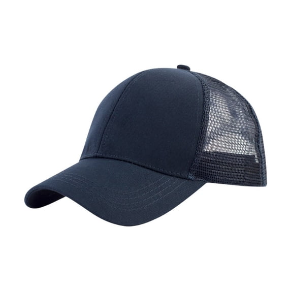 EliteGoogv Unisex Open Back Baseball Cap Mesh Ponytail Adjustable Solid Color Cap For Men Women Outdoor Sports Running Sun Protection Trucker Cap Headwear