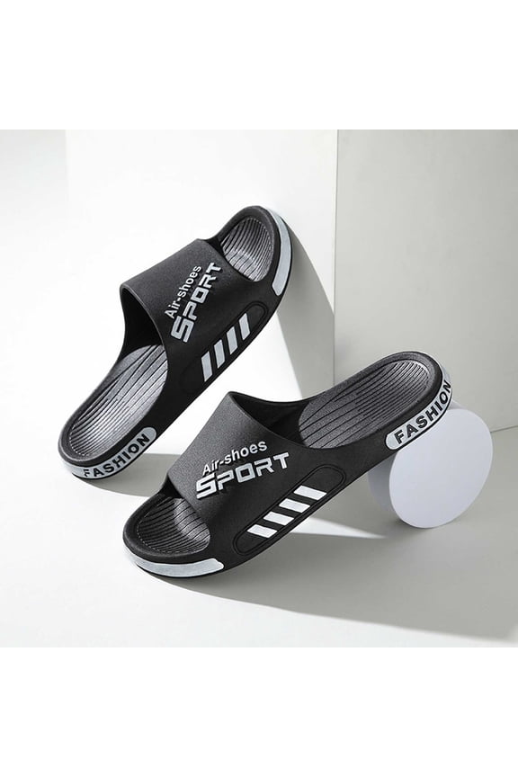 Unisex Slide Slippers Open Toe On Flat Sole Sandals for Couples Indoor Bathroom Walking Shoes Sneakers US :6.5