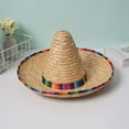 thumbnail image 1 of EliteGoogv Unisex Straw Sun Hat Sombrero Hat Woven Trimmed Breathable Cap For Adults Mexican Party Outdoor Travel Sun Protection Beach Cap Headwear, 1 of 7