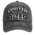 thumbnail image 1 of EliteGoogv Vintage Washed Denim Baseball Cap Adjustable Strapback Hat Retro 1940 Number Embroidery Outdoor Sports Daily Casual Unisex Cap, 1 of 6