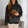 thumbnail image 1 of EliteGoogv Women Hoodies Hooded Sweatshirt Pet Carrie Pocket Pullover Comfort Fit Black XL, 1 of 7