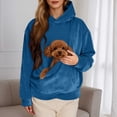 thumbnail image 1 of EliteGoogv Women Hoodies Hooded Sweatshirt Pet Carrie Pocket Pullover Comfort Fit Blue L, 1 of 8
