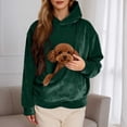 thumbnail image 1 of EliteGoogv Women Hoodies Hooded Sweatshirt Pet Carrie Pocket Pullover Comfort Fit Green M, 1 of 8