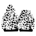 thumbnail image 1 of EliteGoogv Women Hoodies Sweatshirts milk cow print Sweatshirts Loose Fit Pullover Cozy Fashion Winter warm White M, 1 of 4