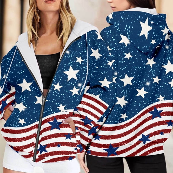EliteGoogv Women Hoodies Zip Up Sweatshirt For Women Womens Zip Up Hoodies Fleece Lined Graphic Jacket For Women Casual Pullover Hoodie With Print Long Sleeve Autumn Outerwear Top