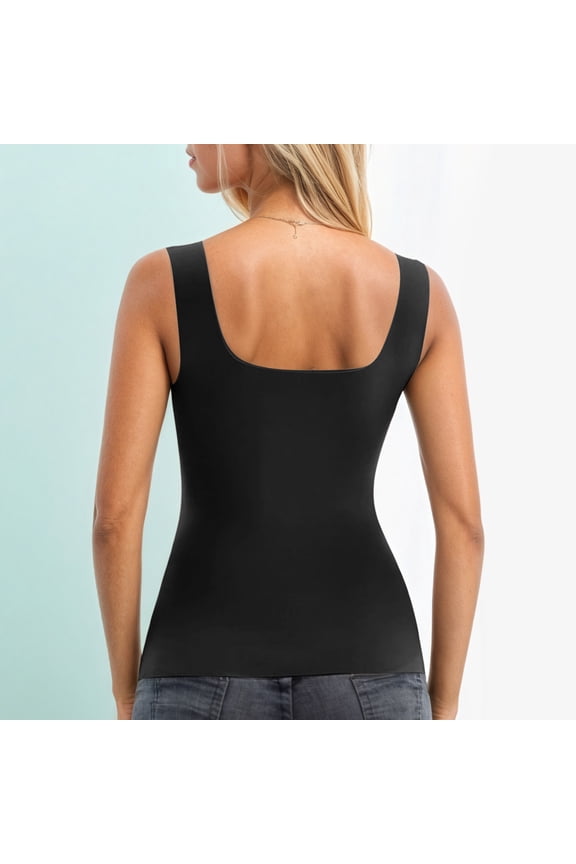 Women Tank Top Built In Shelf Bra Padded Camisole Shelf Bra Cami Tank Top Sleeveless Undershirt Black S