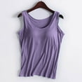 thumbnail image 1 of EliteGoogv Women Tank Top With Built In Bra Tank Sleeveless Shirts Comfort Loose Fit Tops Shelf Bra Modal Purple L, 1 of 3